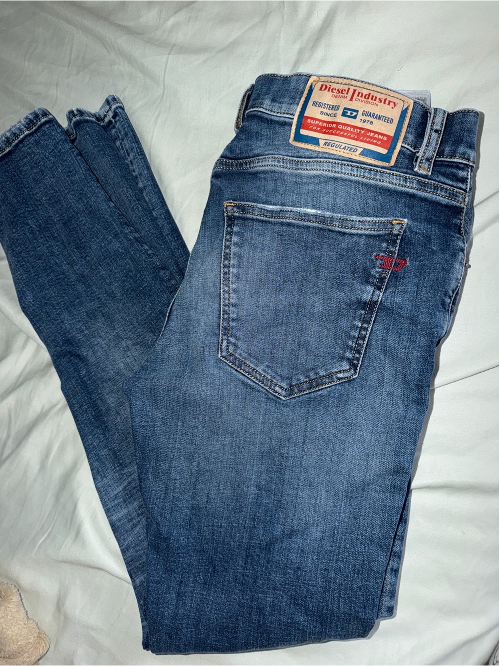 Diesel Men's Slim Jeans - Mid Blue Denim
